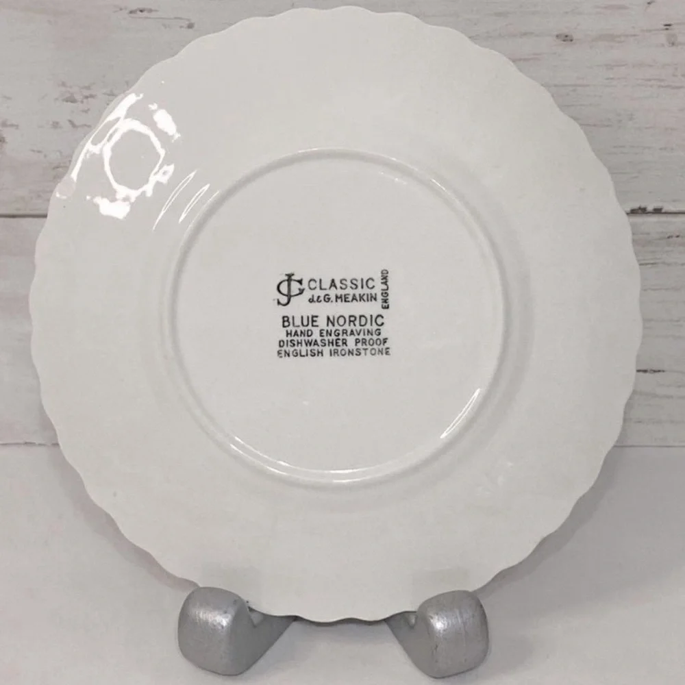 Vintage English Ironstone Blue Nordic Handmade Plate PRICE FIRM - Picture 3 of 3